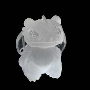 Exquisite Carved Natural Clear Quartz Crystal Dragon Toothless Figurine For Craft Gift
