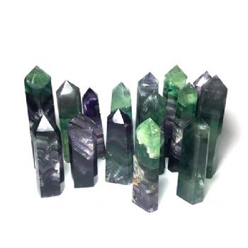 High Quality Natural Polished stone Rainbow Fluorite Points Healing Crystal Wands Towers